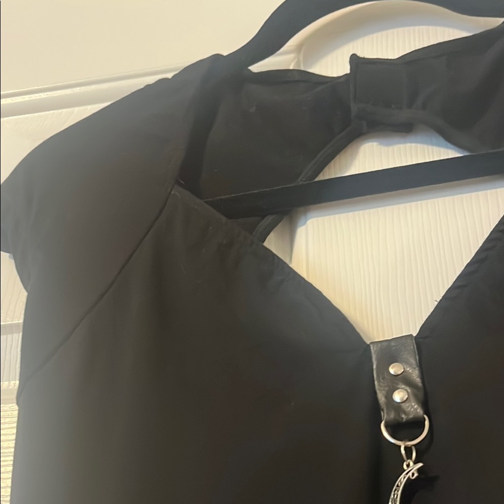 Dollskill Black Women's Top with Moon Pendant - Picture 6 of 6